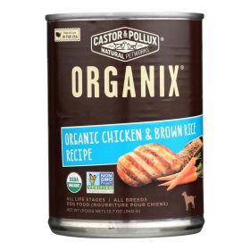 Castor and Pollux Organic Dog Food - Chicken and Brown Rice - Case of 12 - 12.7 oz.