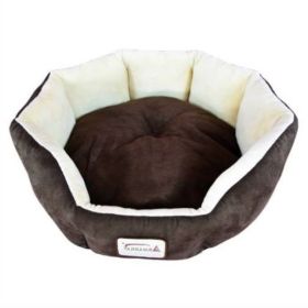 Round Oval Mocha Beige Pet Bed For Small Dogs Or Cats