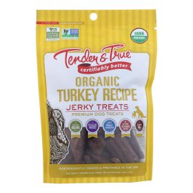 Tender & True Organic Turkey Jerky Dog Treats - Case of 10 - 4 OZ