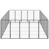 24-Panel Dog Playpen Black 19.7"x39.4" Powder-coated Steel