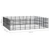 Outdoor Dog Kennel Steel 555.5 ftÂ²