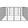 20-Panel Dog Playpen Black 19.7"x39.4" Powder-coated Steel