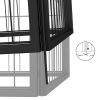 24-Panel Dog Playpen Black 19.7"x39.4" Powder-coated Steel