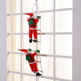 Christmas Ornaments Santa Claus Ladder (Option: Two person ladder-Santa Claus is 30cm long)