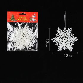 Plastic White Snowflake String Window Christmas Party Place Pendant (Option: 192NO)