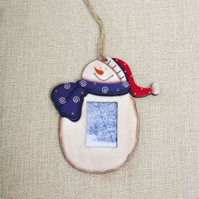 Christmas Decorations Wooden Pendant Photo Frame (Option: B)