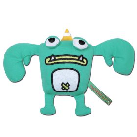 Touchdog Cartoon Crabby Tooth Monster Plush Dog Toy (Color: green)