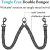 Dual Dog Leash; Double Dog Leash; 360 Swivel No Tangle Walking Leash; Shock Absorbing Bungee for Two Dogs