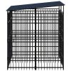 Outdoor Dog Kennel with Roof Steel 39.7 ftÂ²