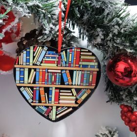 Holiday Decoration Christmas Tree Ornaments Acrylic Pendant Heart-shaped Bookshelf (Option: 4Style)